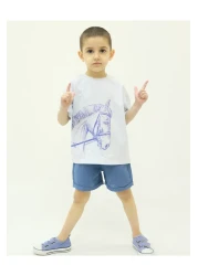BALKABAĞI At Indigo Muslin Cotton Summer Kids Set