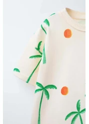 Magu طقم تي شيرت وشورت قصير من القطن للأطفال من الجنسين