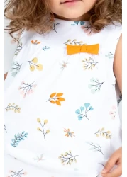 Kyron Girl's Floral Print Sleeveless Summer Dress - White, Colorful Flower Detail, Casual and Comfortable Design