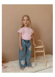 Jolly Kids Girl's Denim Jean Pants Suit