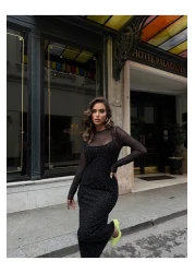 Vuntal BUTİK فستان من التول مرصع بالكامل