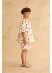 Fahhar Kids بدلة قميص زجزاج زوو إكرو