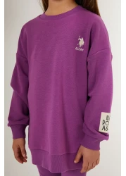 U.S. Polo Assn. U.S. Polo Assn Shiny Girl Purple Girl's Long Sleeve Pajama Set