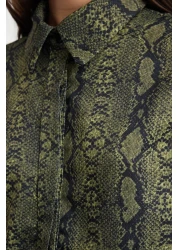  Collection قميص منسوج من الساتان بنمط الأفعى - TWOAW25GO00053