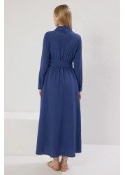  Modest Saks Belted Woven Shirt Dress Tctss25Eb00068