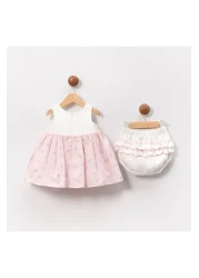 ministok Clement Crispy Floral Bow Baby Girl Double Set