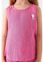 U.S. Polo Assn. Base. Polo Assn Light Purple Reflection Detail Fuchsia Girls' Shorts Set