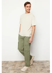  Collection Unisex Light Khaki Regular Fit - Elastic Waist Tied Cargo Pants Tmnss24Pl00003