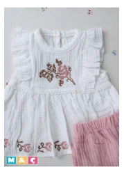 MÇ FAMİLY STORe بدلة بناتي من قماش الموسلين، فستان بناتي للأطفال