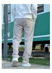 ElitWear بنطال مريح مخطط من القماش المرن