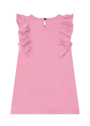 Denokids فستان صيفي بناتي وردي - تفاصيل كشكش الباندا