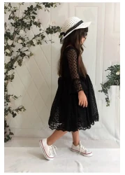 Mixie فستان الأميرة ذو القبعة السوداء للفتيات