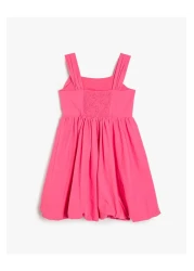 Koton فستان بفيونكة ورقبة مربعة وحاشية بالون