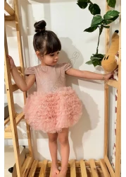 penu baby kids Short Sleeve Baby Girl Dress with Powder Tutu - Princess