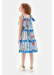 Tyess Bg Store فستان بناتي منقوش 23ss1tj4920