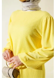 Bigdart Women's Yellow Tunic Pants Bottom Top Set 6663