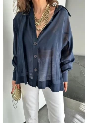 Suzi قميص بتصميم شيفون بأزرار 5002