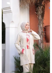 MİMİ Luxury Wear Hooded Zippered Hijab Tracksuit Set - Set of Two