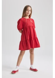 Defacto Girl's Short Sleeve Red Dress B6927a824sm