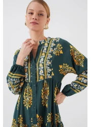 Bigdart فستان حجاب أخضر 7 أصلي منقوش 2423