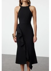  Collection Black Flounced Woven Stylish Evening Dress Night Graduation Dress Tpraw19Bb0144