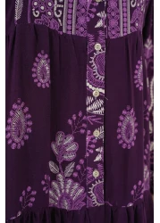 Bigdart 2423 Authentic Patterned Hijab Dress - Y. Purple
