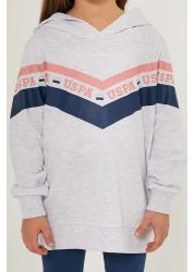 U.S. Polo Assn. قاعدة. طقم رياضي بناتي مخطط باللون الأبيض من Polo Assn