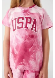 U.S. Polo Assn. Base. Polo Assn Pink Font Detail Light White Girls Shorts Set