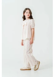 My Hanne طقم بناتي مخطط بشريط 3837