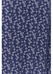  Collection Blue Floral Patterned Viscose Midi Skirt - TWOSS23ET00295