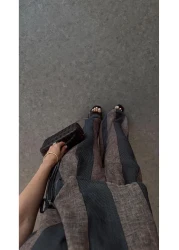 HAZELANNA بدلة قهوة بقصة مزدوجة الصدر