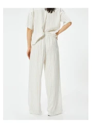 Koton Wide Leg Trousers with Laced Waist and Elastic