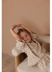 OhlalaKoala Brown Striped Shorts Set