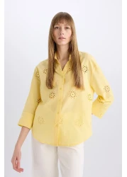 Defacto قميص Brode بأكمام طويلة وقصة واسعة مقاس كبير B5419AX25SP