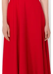  Collection Red A-Line Strapless Woven Stylish Evening Dress Tprss24El00139
