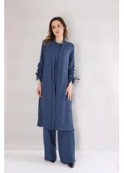 Know Women's Indigo Blue Pants Kimono Caftan Set