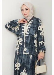 InStyle فستان فيسكوز كاجوال بنمط بيضاوي من أنثراسايت