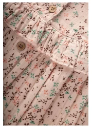 Cigit Crispy Pattern Muslin Dress 0-8 Years Powder Pink