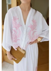 Lavanta Tekstil Embroidered Shirt Skirt Set