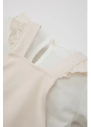 Defacto Disney Mickey Minnie Short Sleeve Baby Girl T-Shirt and Sleeveless Overalls Set - D0796A524Hs