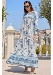 Bigdart موديل 1947 - فستان بطبعة زهور وأكمام مكشكشة