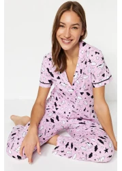  Collection Light Pink Leisure Pattern Cotton Pajamas Set - Thmss19Ip0037