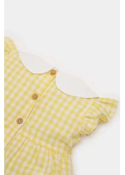 Defacto Baby Girl Bebe Collar Check Short Sleeve Poplin Summer Dress C4536A525Sm