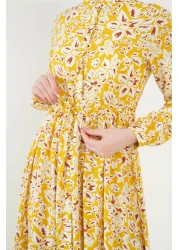 Bigdart 2144 فستان منقوش بياقة القاضي