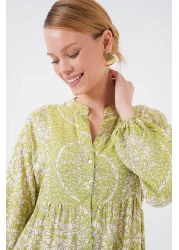 Bigdart 2423 Authentic Patterned Hijab Dress - Green 8