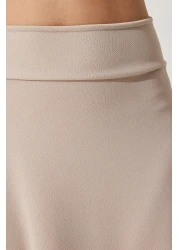 Happiness İstanbul طقم تنورة تونيك كريمي للنساء DD01317