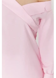  Collection Pink Boat Neck Woven Blouse TWOSS24BZ00553