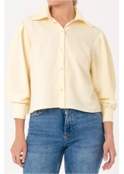 SCREENSHOT قميص نسائي أصفر فيسكوز 100% / مثالي للمناسبات اليومية والخاصة