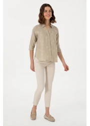 U.S. Polo Assn. Women's Stone Long Sleeve Shirt 50299438 -Vr049