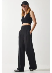 Happiness İstanbul Women's Black Stretchy Sweatpants BF00090